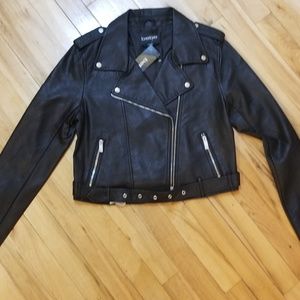Bebe Faux Leather Moto Jacket Size M